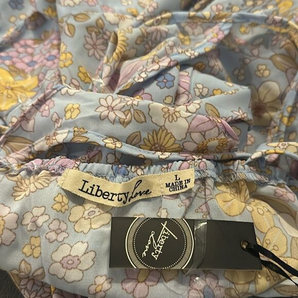 Liberty Love Floral Sleeveless Dress Baby Blue Hippie Boho Juniors Large L NWT - Picture 6 of 6